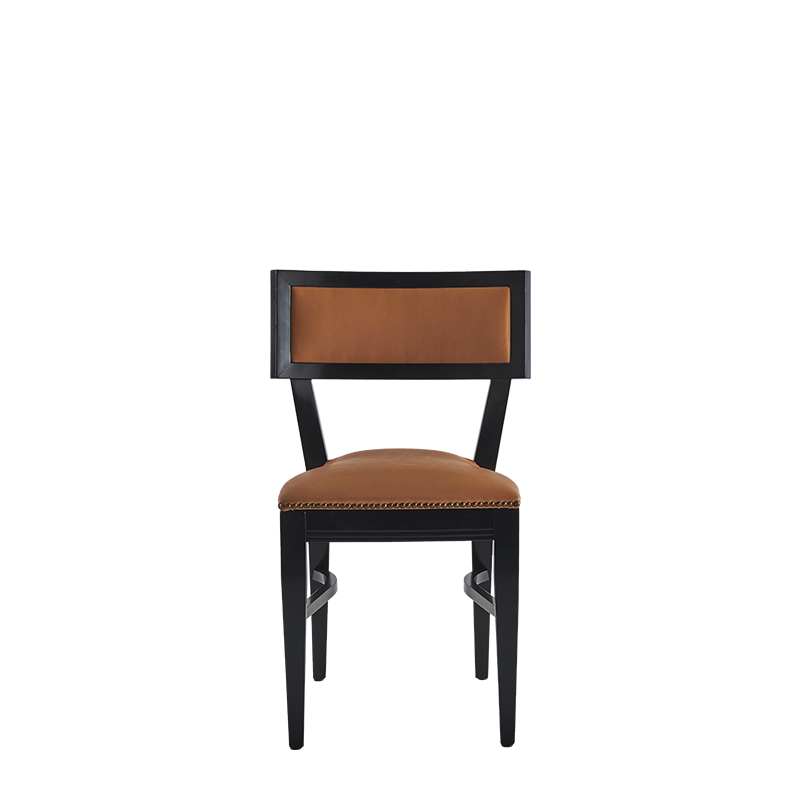 The Bogart Chair in Black with Caramel Seat Pad