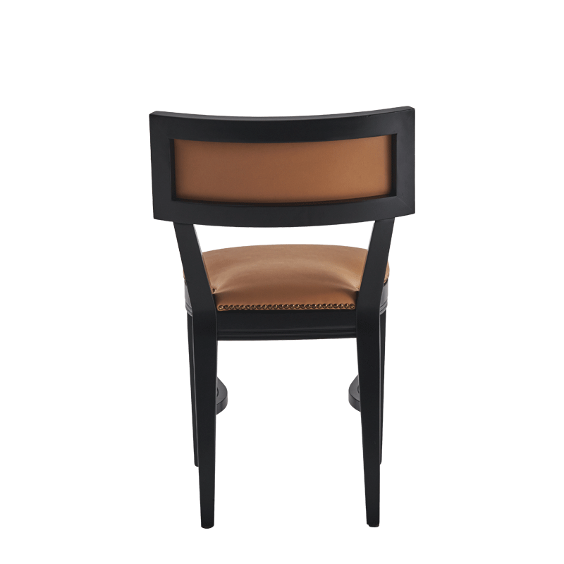 The Bogart Chair in Black with Caramel Seat Pad