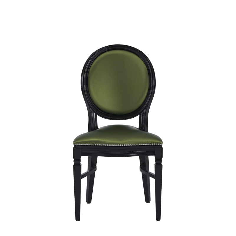 Chandelle Chair in Black with Chartreuse Green Seat Pad