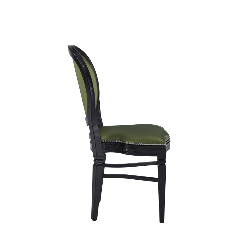 Chandelle Chair in Black with Chartreuse Green Seat Pad