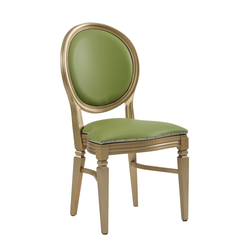 Chandelle Chair in Gold with Chartreuse Green Seat Pad