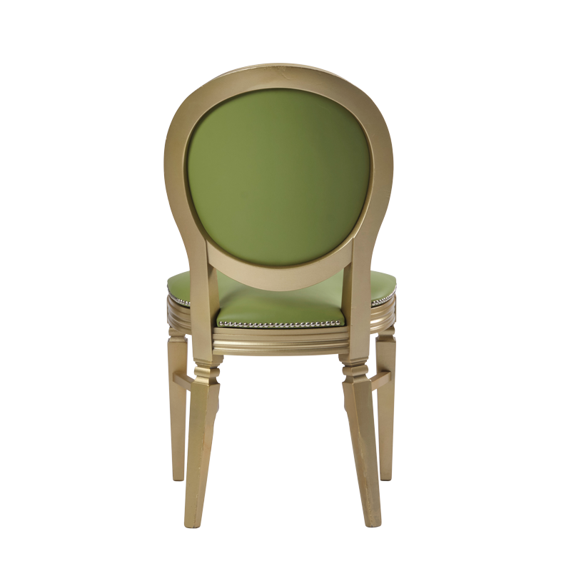 Chandelle Chair in Gold with Chartreuse Green Seat Pad