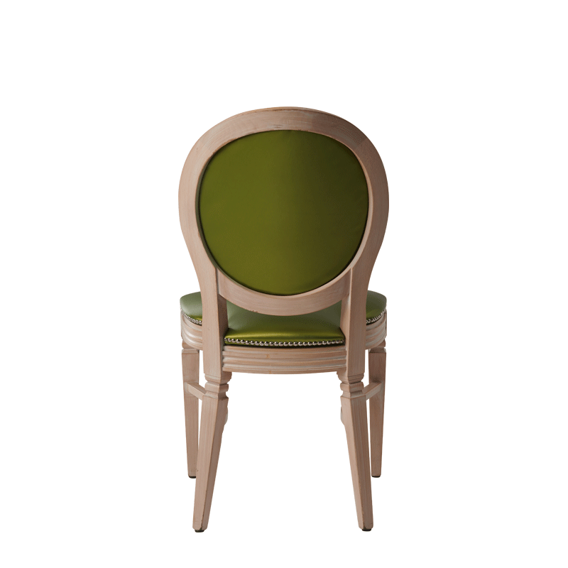 Chandelle Chair in Ivory with Chartreuse Green Seat Pad
