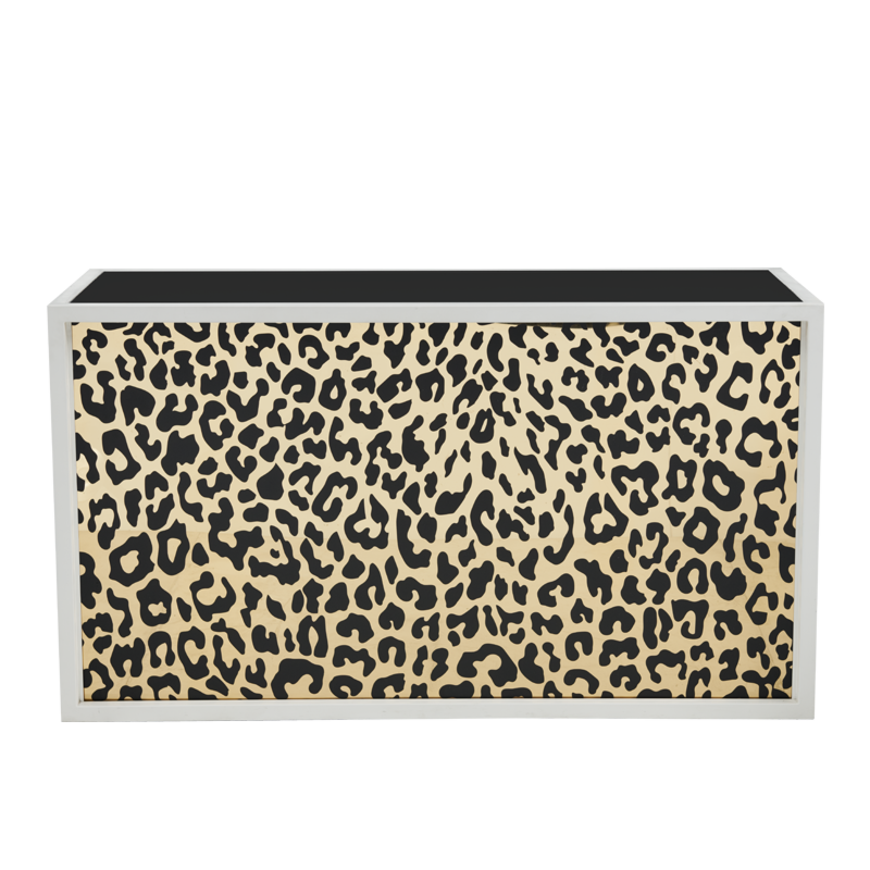 Unico Bar with White Frame with Cheetah Print and Black Panels