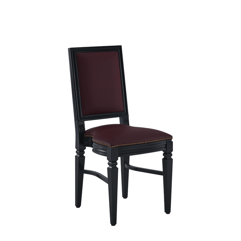 CKC Chair in Black with Claret Wine Seat Pad
