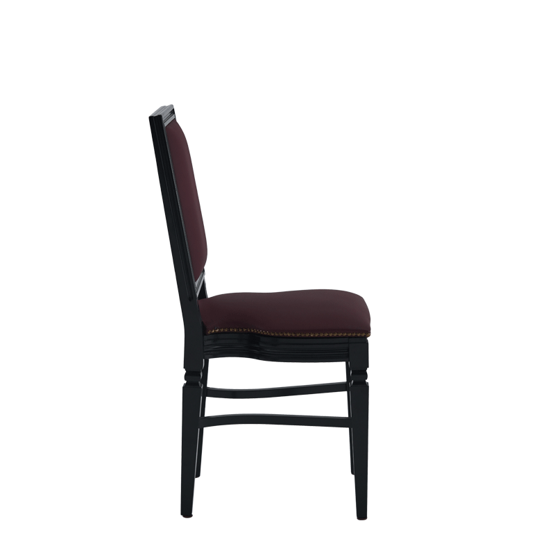 CKC Chair in Black with Claret Wine Seat Pad