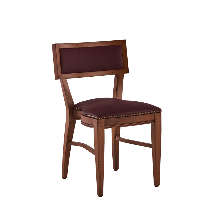 The Bogart Chair in Antique Wood with Claret Wine