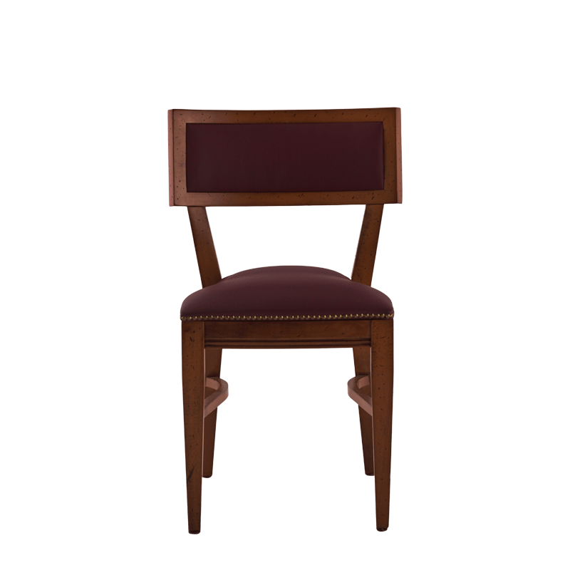 The Bogart Chair in Antique Wood with Claret Wine