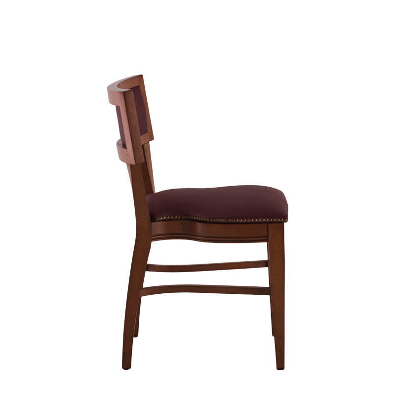 The Bogart Chair in Antique Wood with Claret Wine