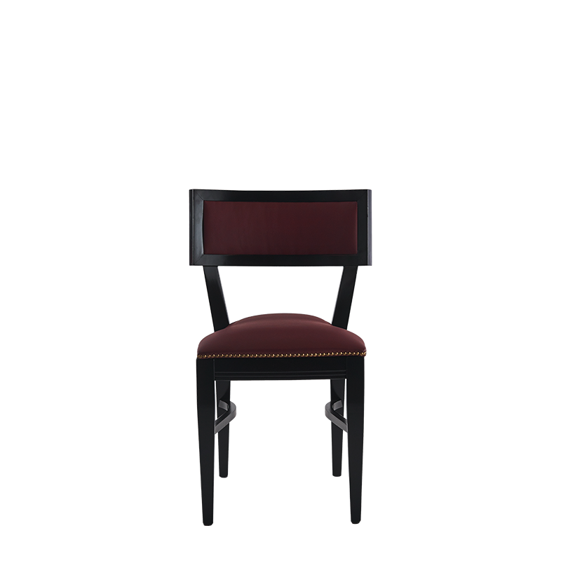The Bogart Chair in Black with Claret Wine Seat Pad