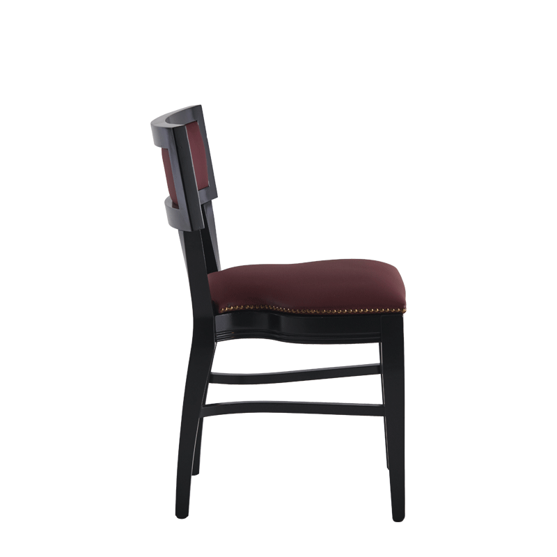 The Bogart Chair in Black with Claret Wine Seat Pad