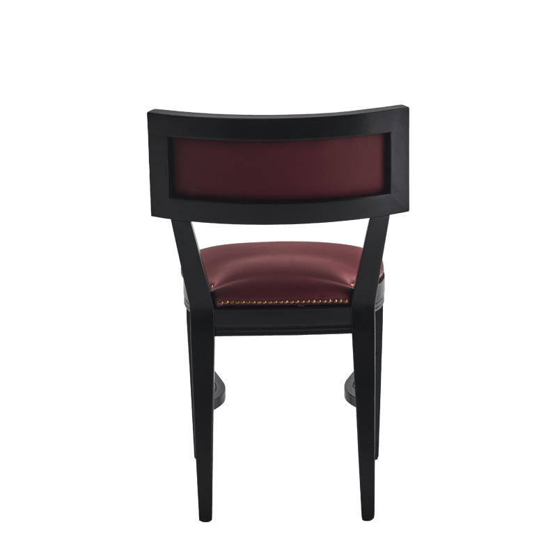 The Bogart Chair in Black with Claret Wine Seat Pad