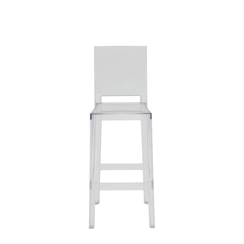 One More Please Bar Stool Square in Clear