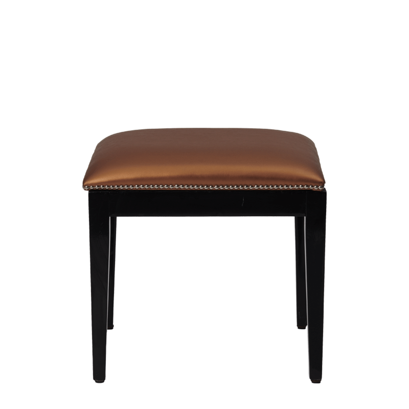 Divano Ottoman in Black with Copper Seat Pad