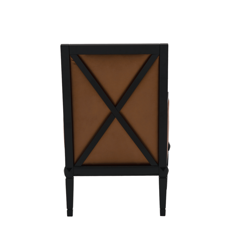 Havana Armchair in Black with Copper Seat Pad