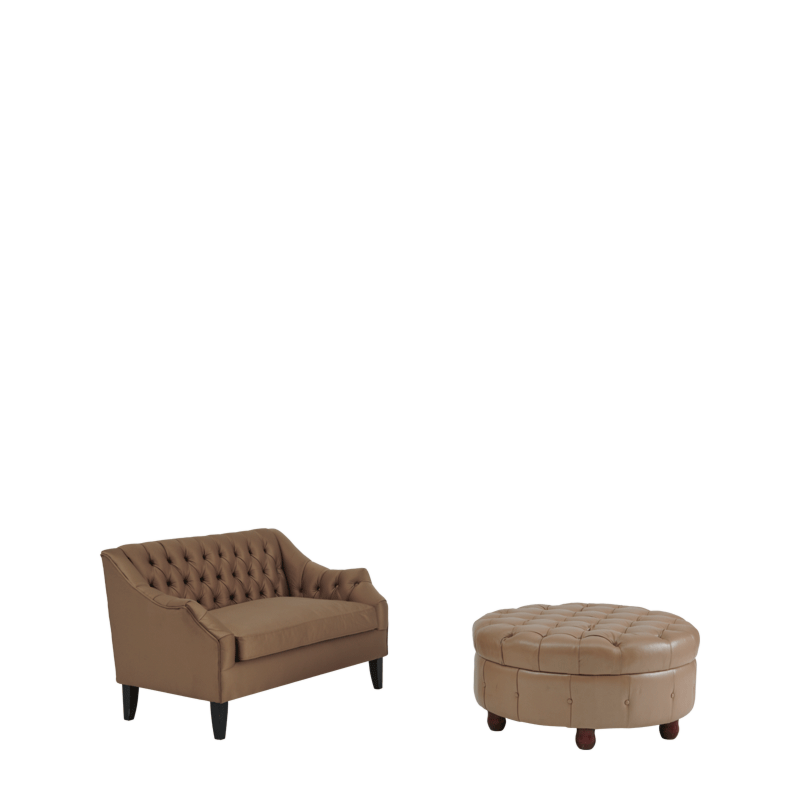Madrid Ottoman in Taupe