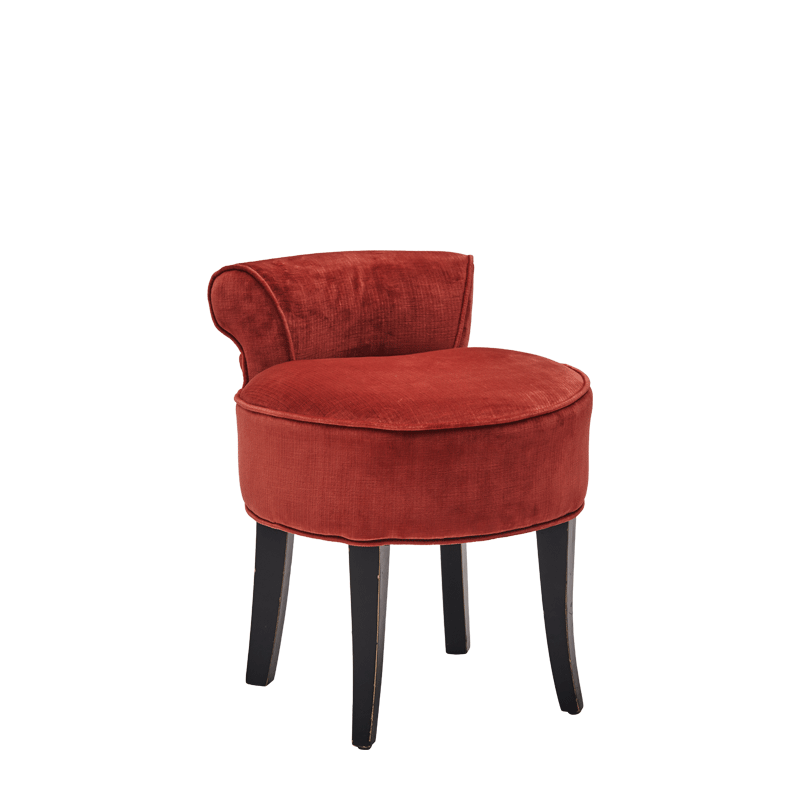 Belgravia Ottoman in Coral Red Velvet