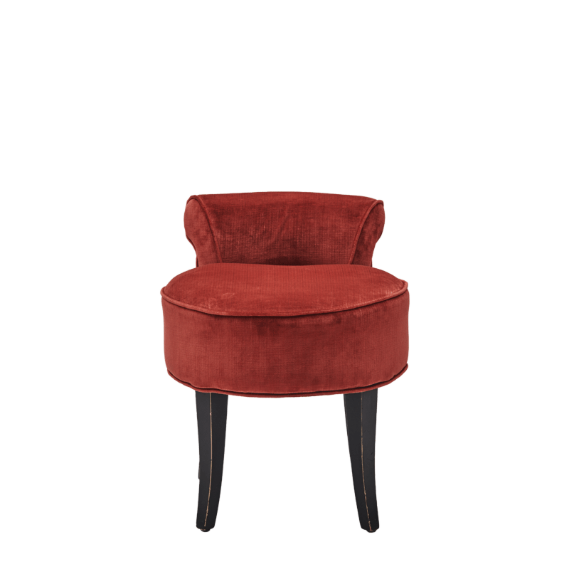 Belgravia Ottoman in Coral Red Velvet