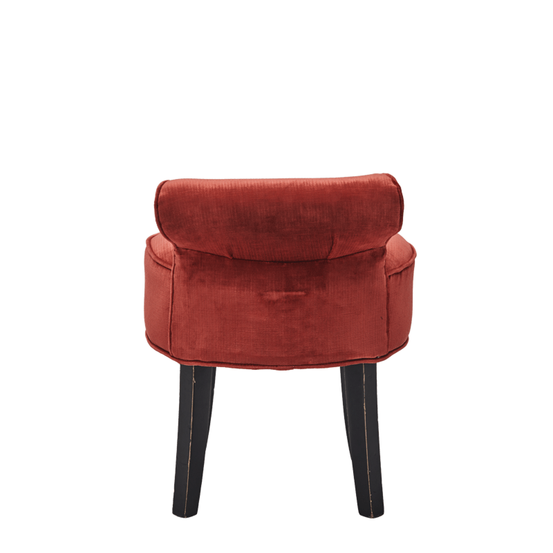 Belgravia Ottoman in Coral Red Velvet