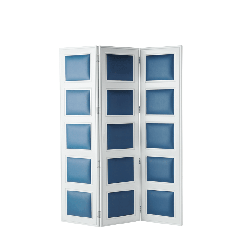 CKC Screen in White with Cornflower Blue Panels