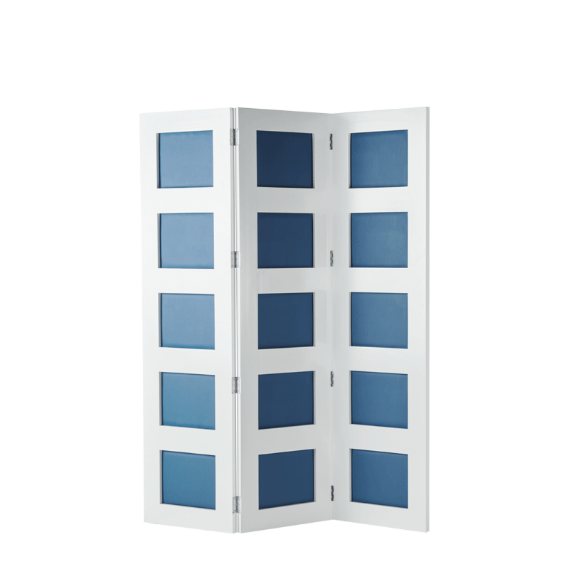 CKC Screen in White with Cornflower Blue Panels