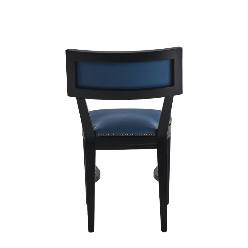The Bogart Chair in Black with Cornflower Seat Pad