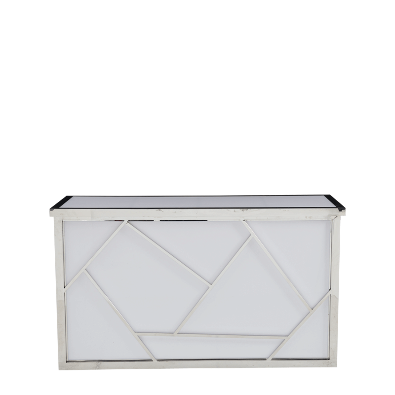 Mondrian Bar in Silver with White Panels