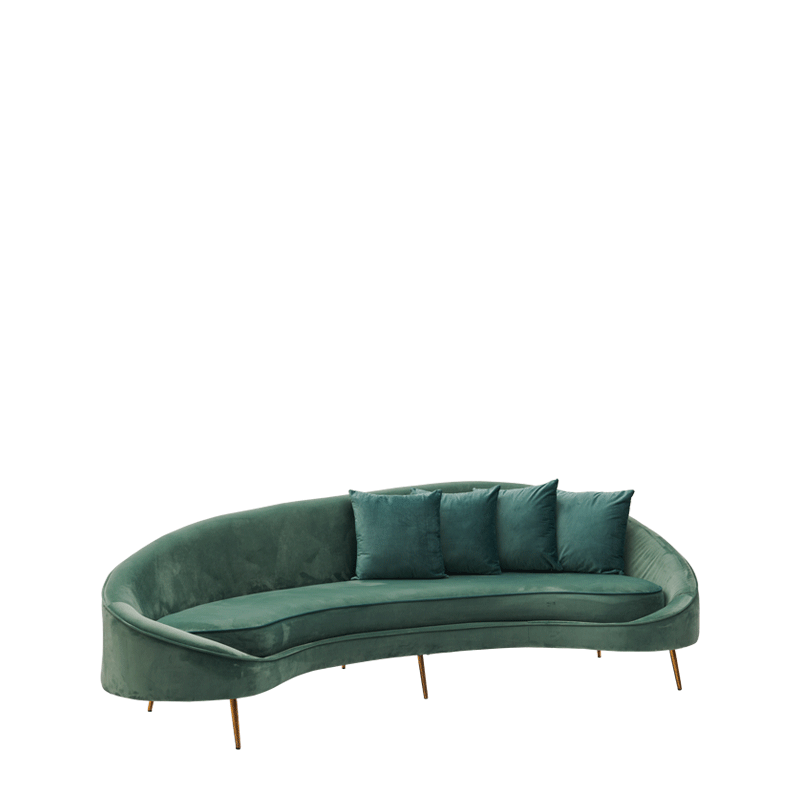 LA Sofa in Dusty Seafoam Green Velvet