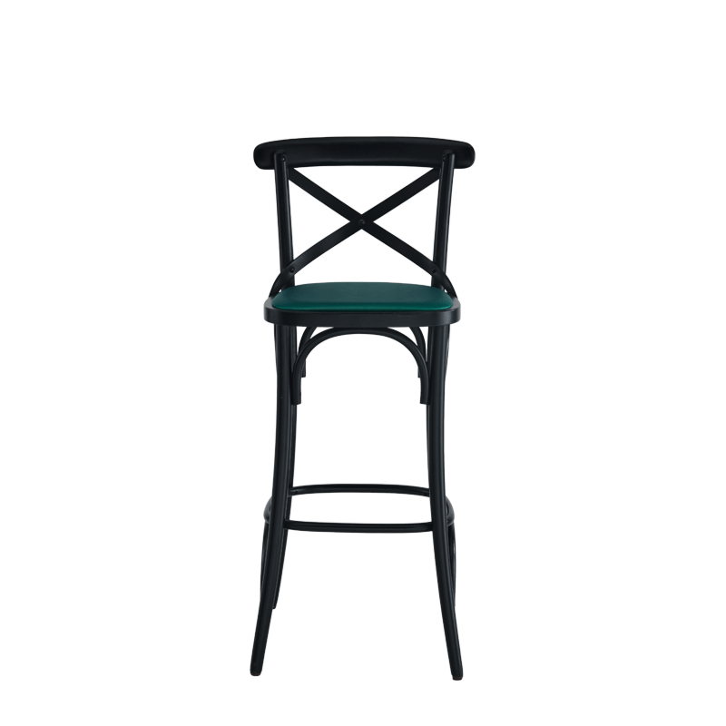Coco Bar Stool in Black with Emerald Seat Pad