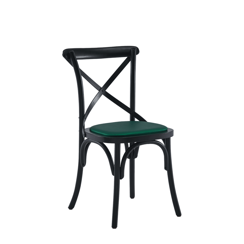 Coco Chair in Black with Emerald Seat Pad