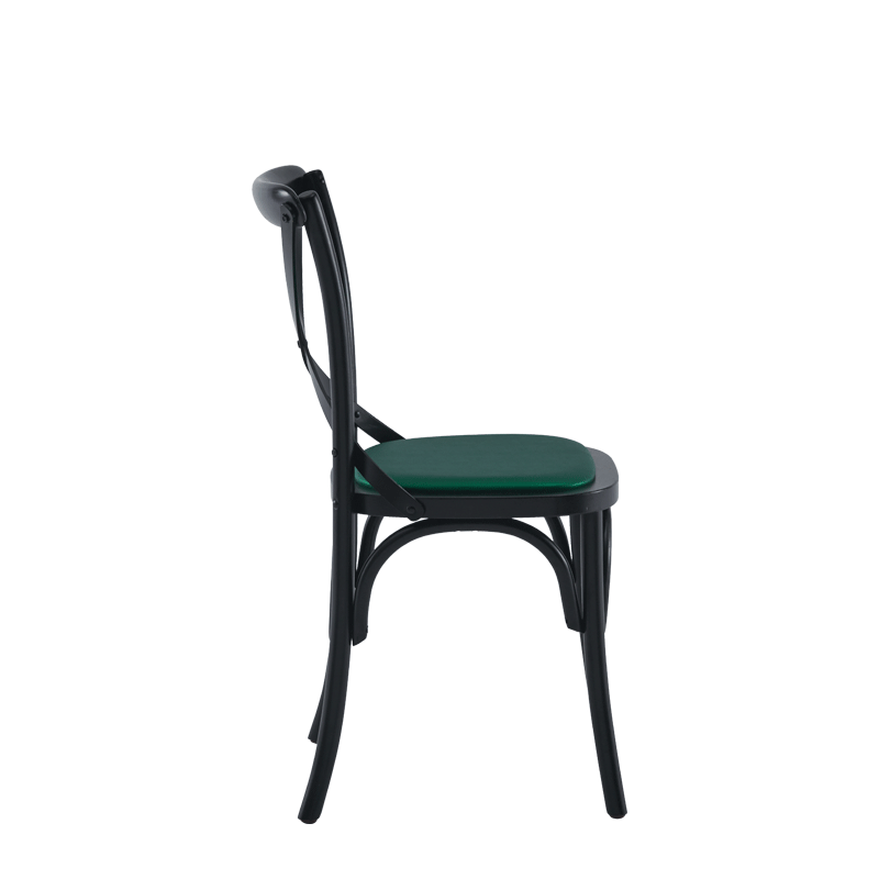 Coco Chair in Black with Emerald Seat Pad