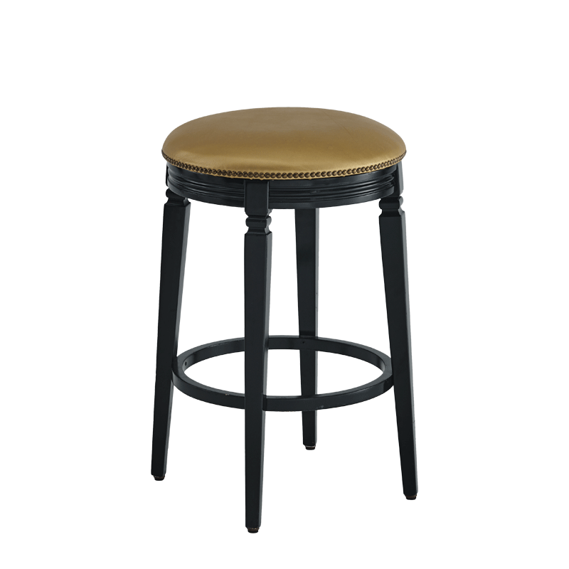 Beli Bar Stool Black with Gold Seat Pad