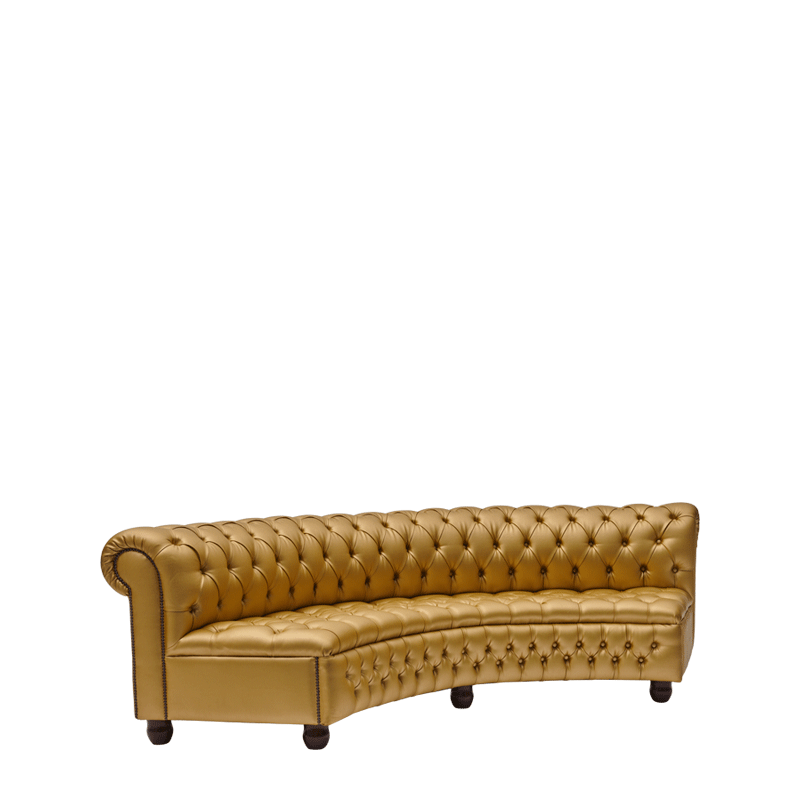 Chesterfield Curved Sofa in Gold