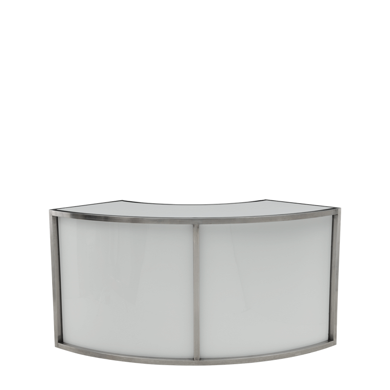 Unico Curved Bar with Stainless Steel Frame and Coloured Panels