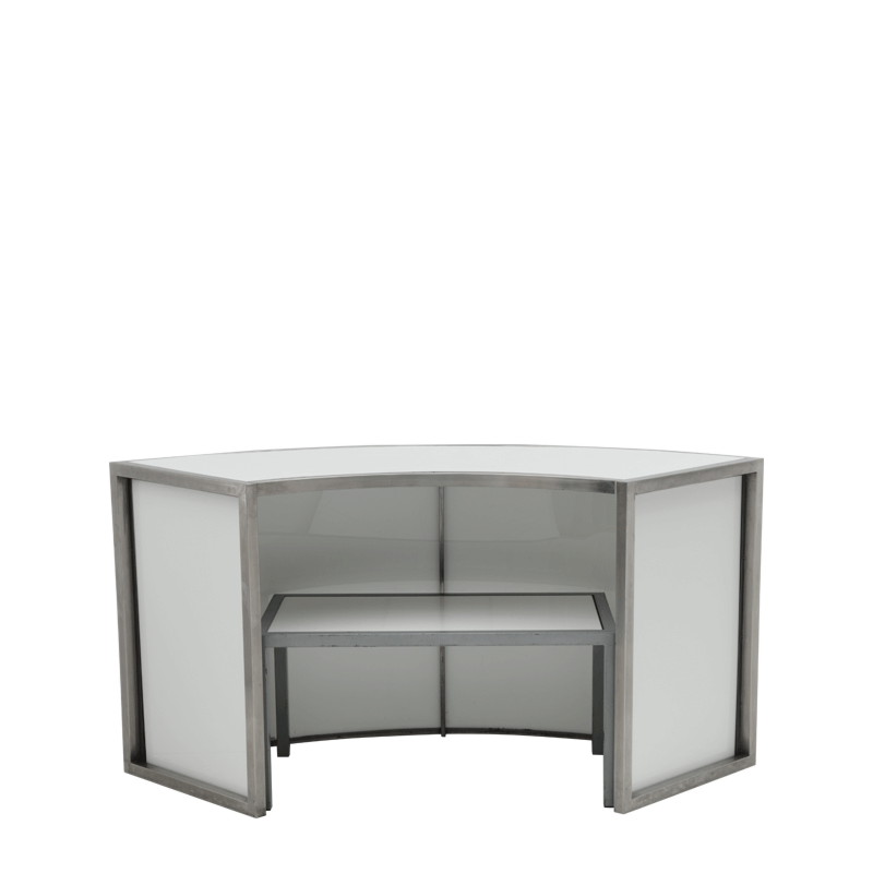 Unico Curved Bar with Stainless Steel Frame and Coloured Panels