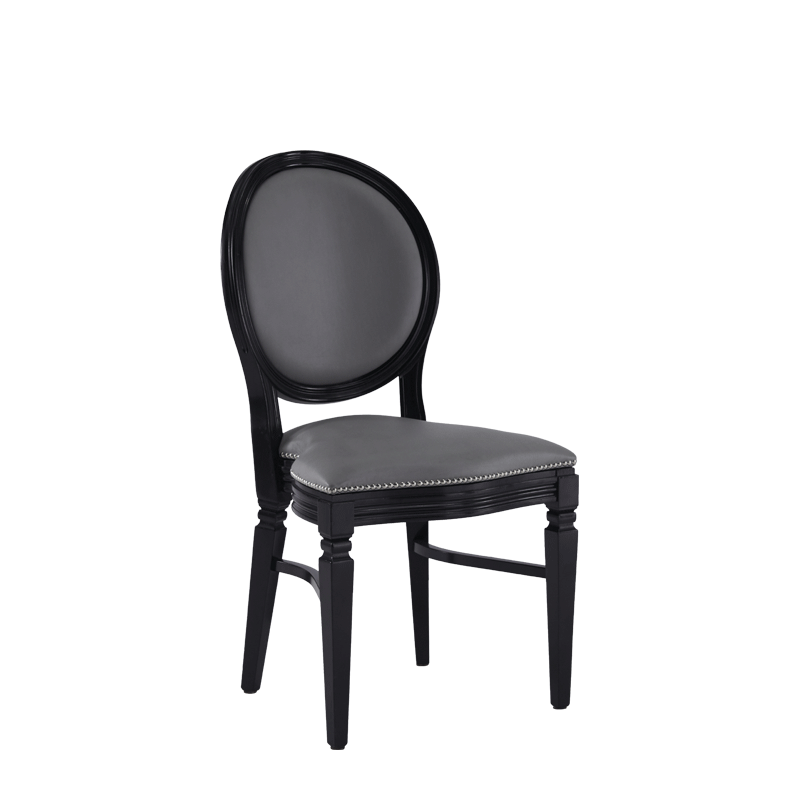Chandelle Chair in Black with Grey Seat Pad