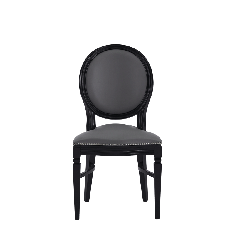 Chandelle Chair in Black with Grey Seat Pad