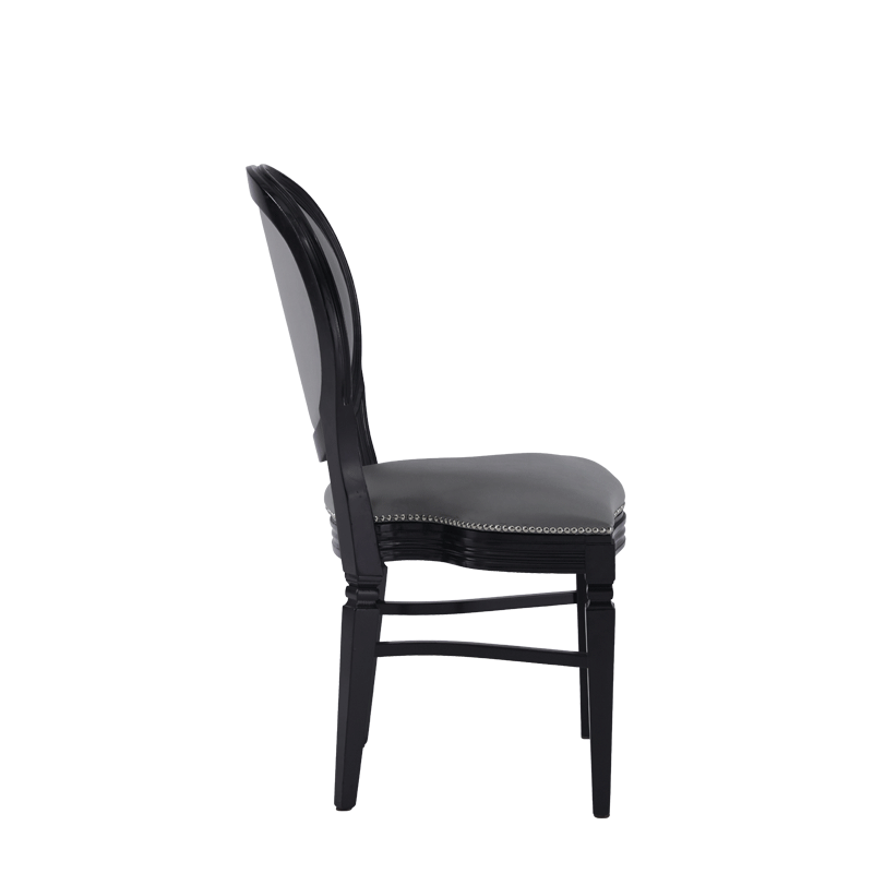 Chandelle Chair in Black with Grey Seat Pad