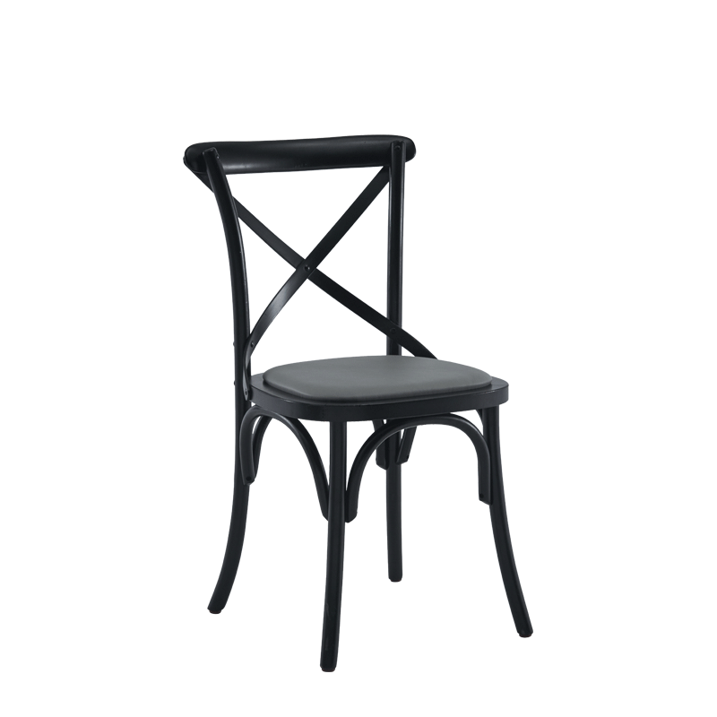 Coco Chair in Black with Grey Seat Pad