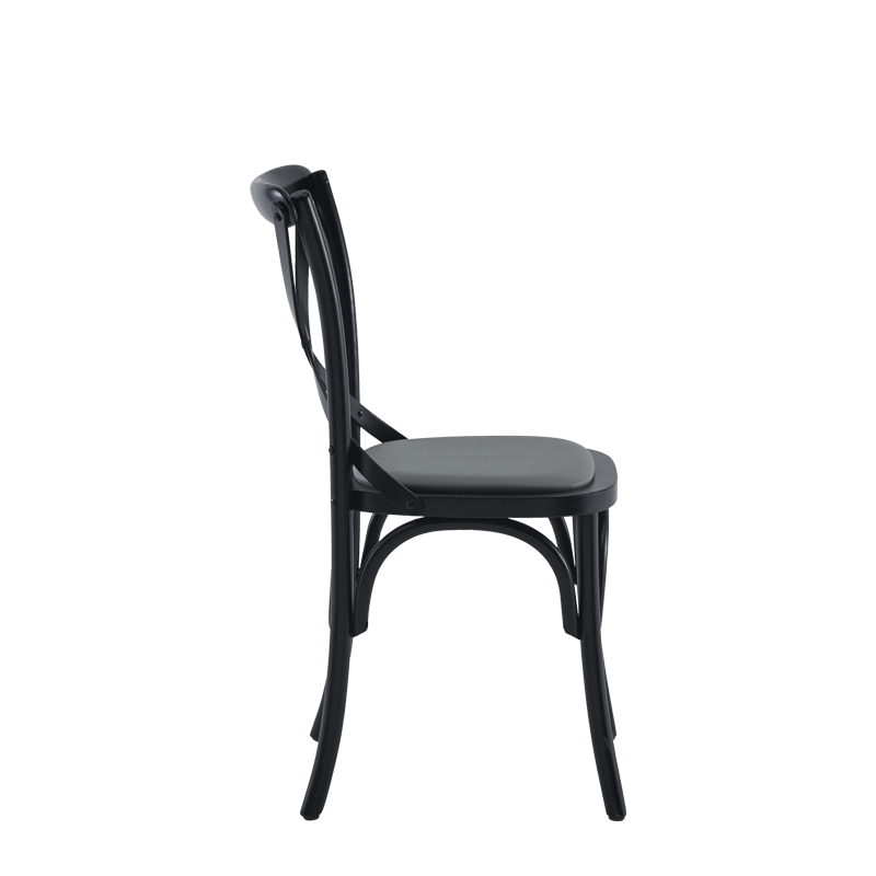 Coco Chair in Black with Grey Seat Pad