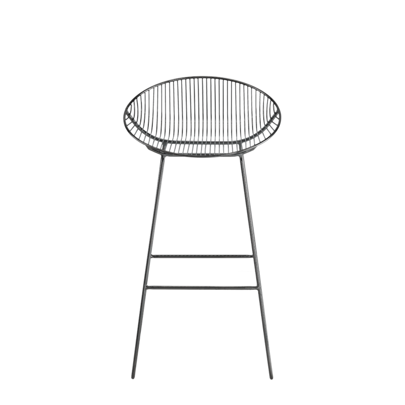 Gianni Round Bar Stool in Gunmetal