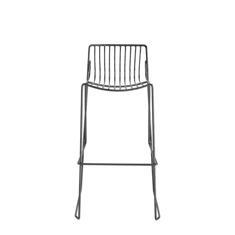 Gianni Square Bar Stool in Gunmetal