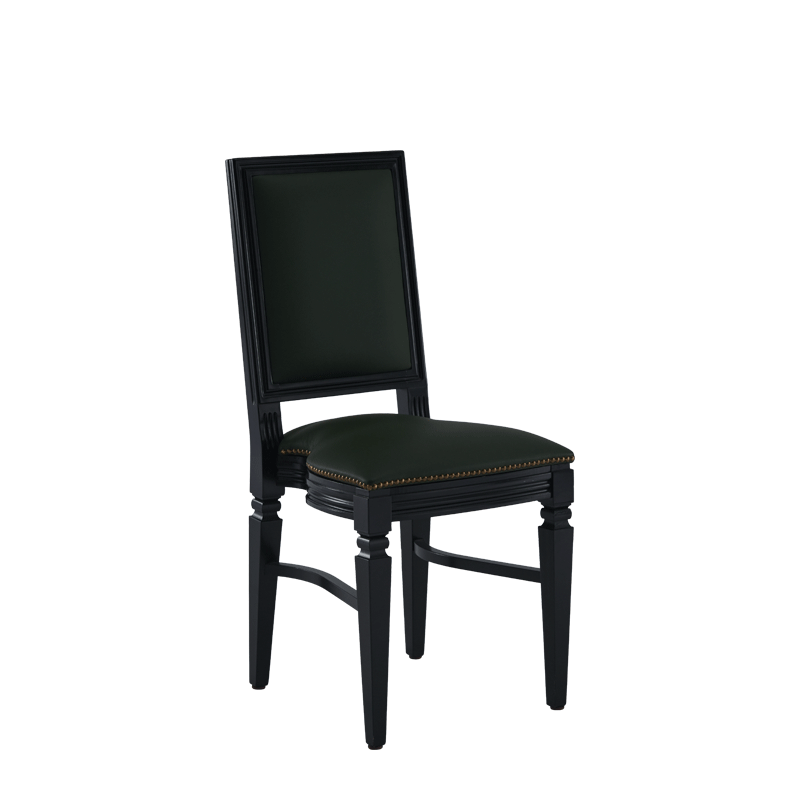 CKC Chair in Black with Hunter Green Seat Pad