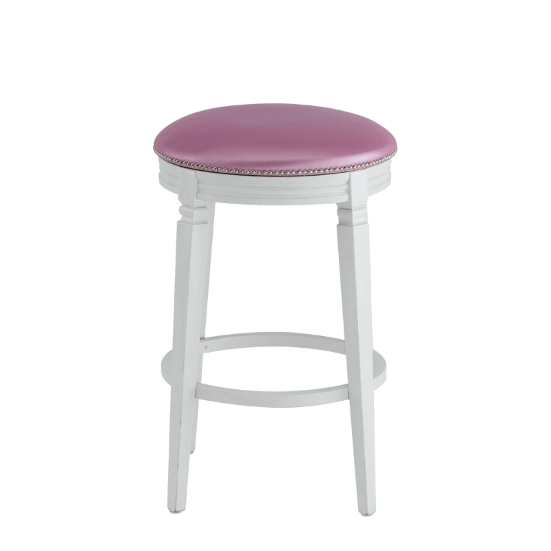 Beli Bar Stool White with Icy Pink Seat Pad