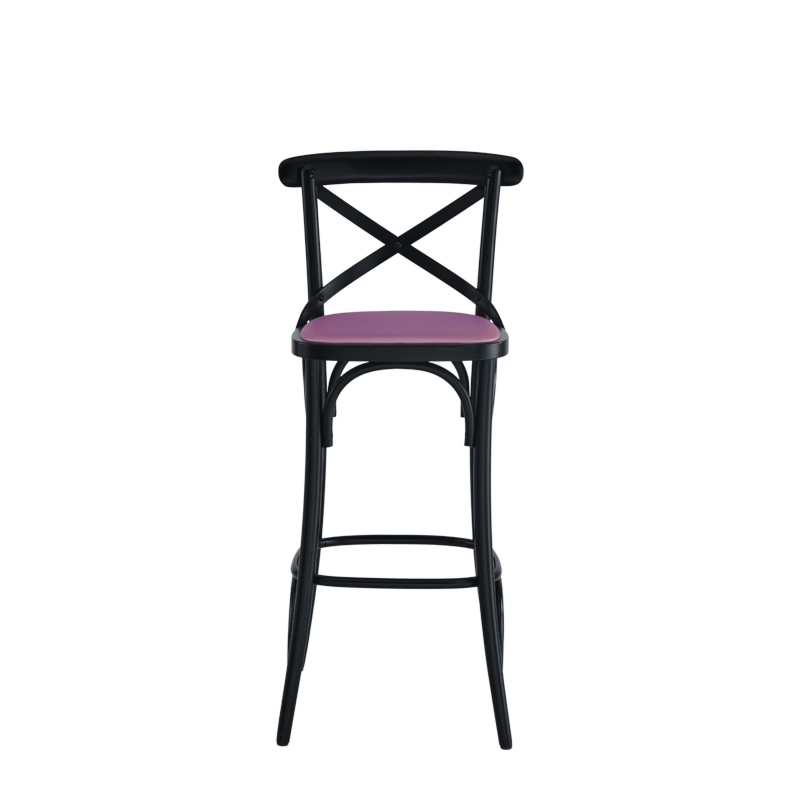 Coco Bar Stool in Black with Icy Pink Seat Pad
