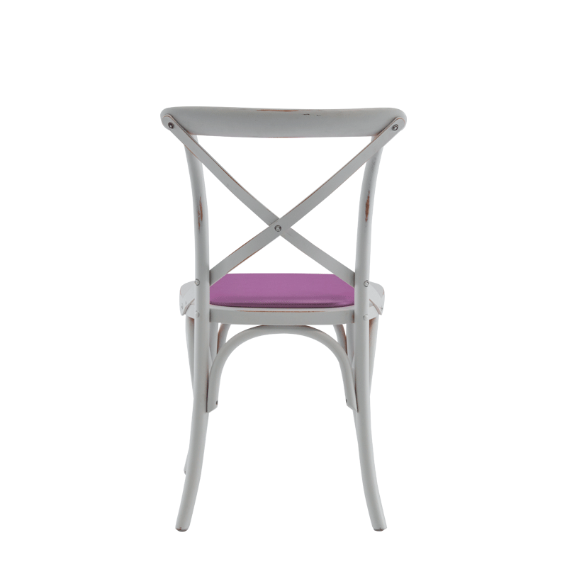 Coco Chair in White with Icy Pink Seat Pad