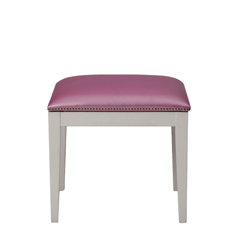 Divano Ottoman in White with Icy Pink Seat Pad