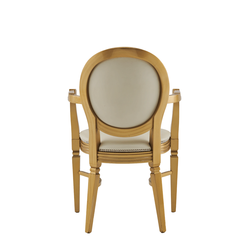 Chandelle Armchair in Gold with Ivory Seat Pad