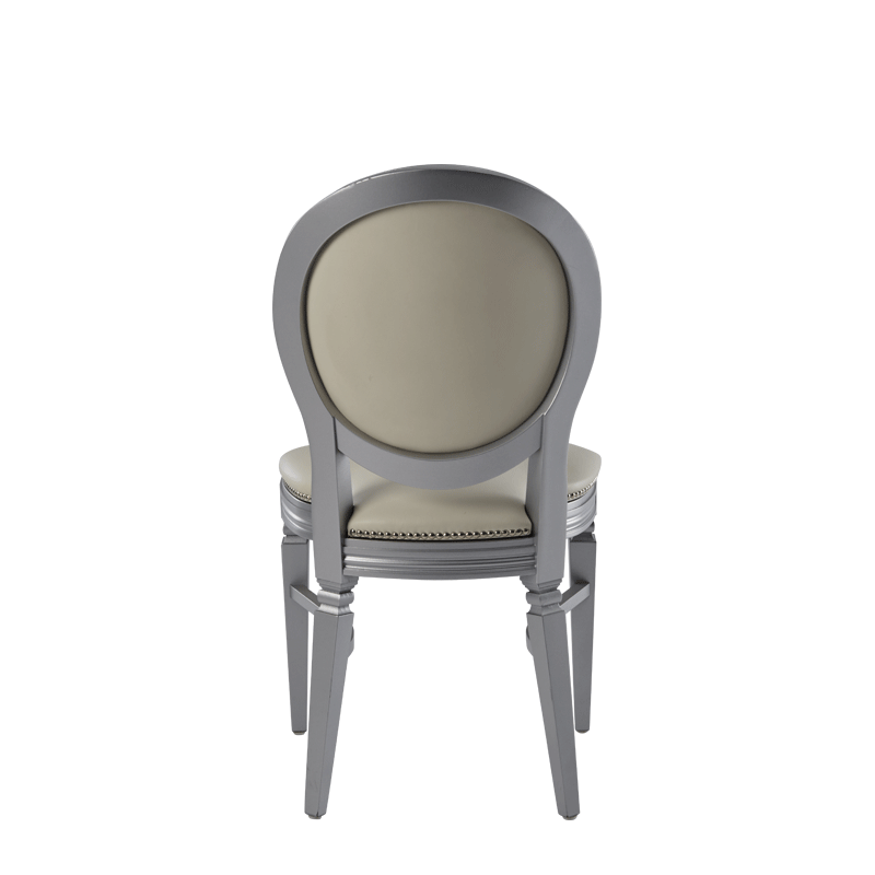 Chandelle Chair in Silver with Ivory Seat Pad