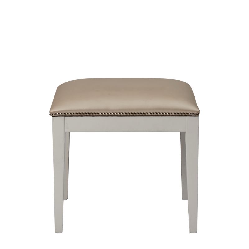 Divano Ottoman in White with Ivory Seat Pad